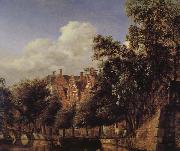 Jan van der Heyden Canal scenery gentleman Germany oil painting artist